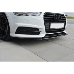 Накладка сплиттер на передний бампер на Audi A6 C7 S-Line рестайл